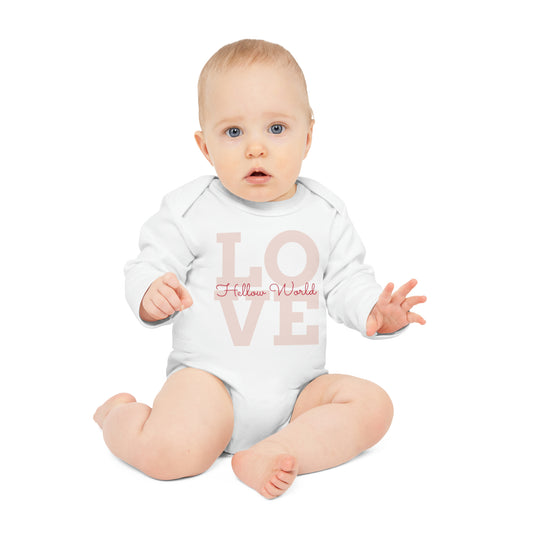 "Hello World" Baby Long-Sleeve Organic Bodysuit
